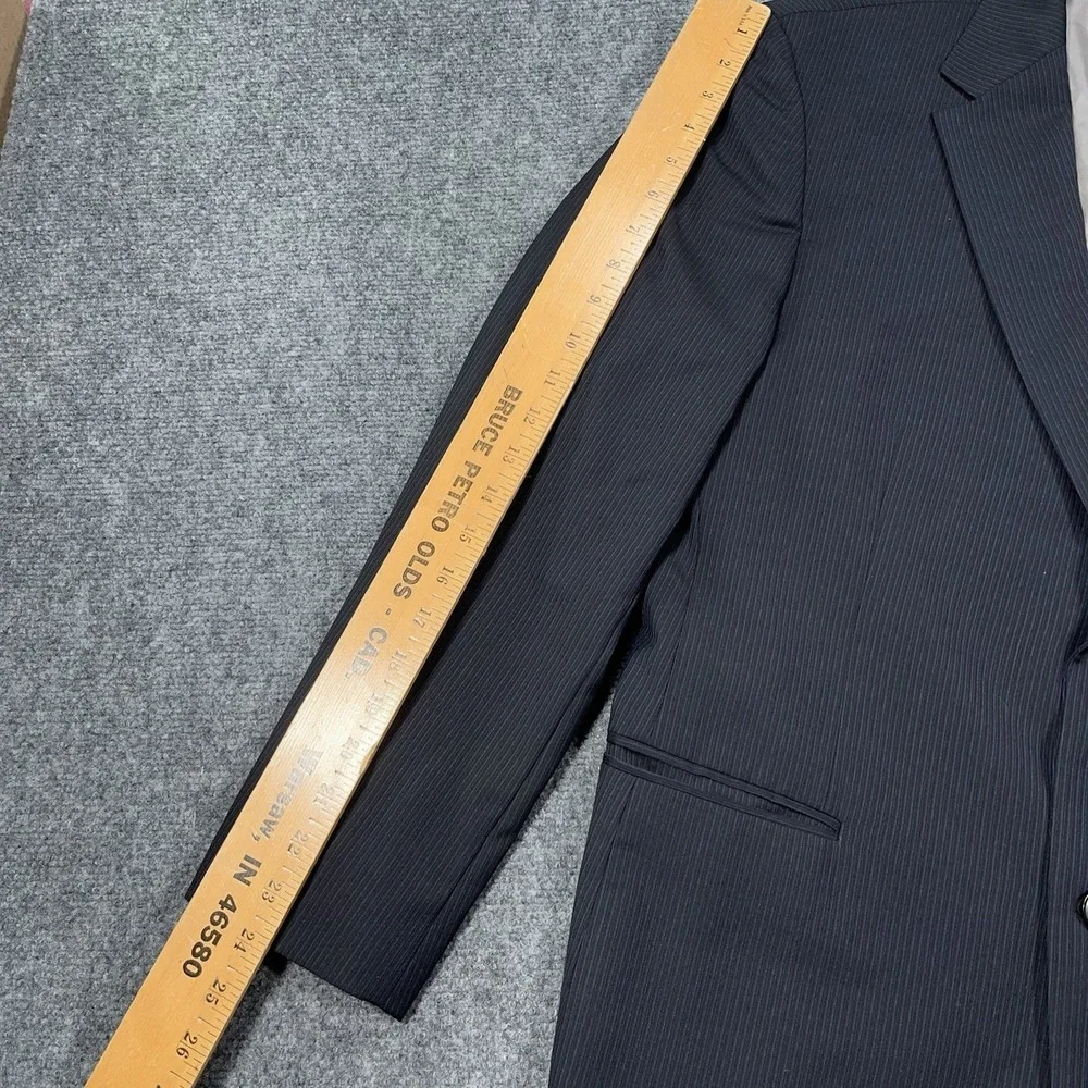 Mens Hugo Boss Sport‎ Coat Jacket Blazer 42S 100% Virgin Wool Blue Pin Stripe